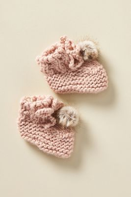 Pommed Newborn Booties