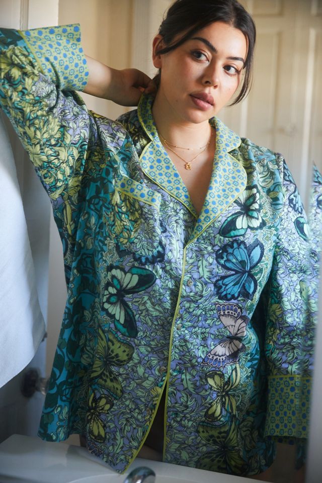 Alexandra Farmer Secret Garden Flannel Pajama Top | Anthropologie