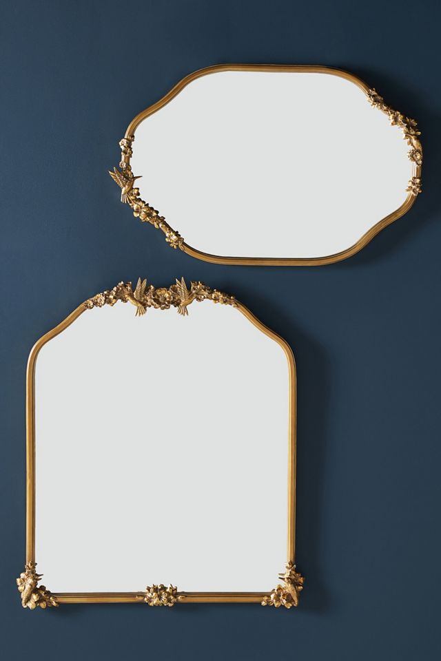 Luisa Hummingbird Gilded Flower Mantel Mirror #3
