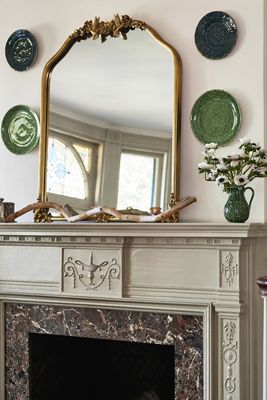 Luisa Hummingbird Gilded Flower Mantel Mirror