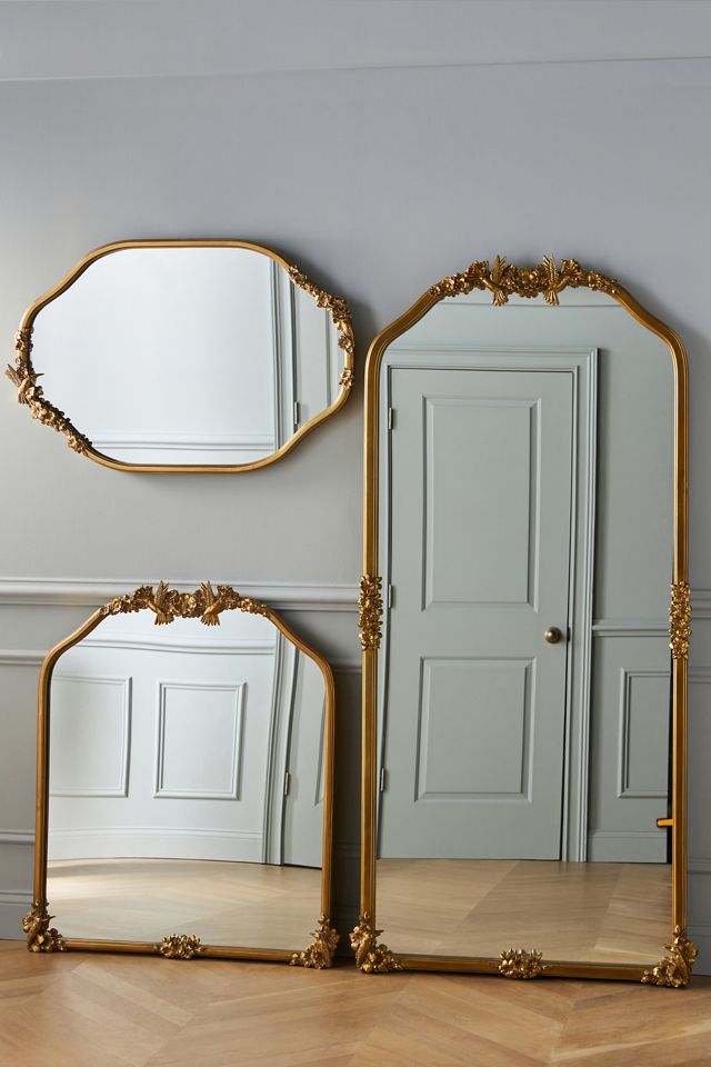 Luisa Hummingbird Gilded Flower Mantel Mirror #4