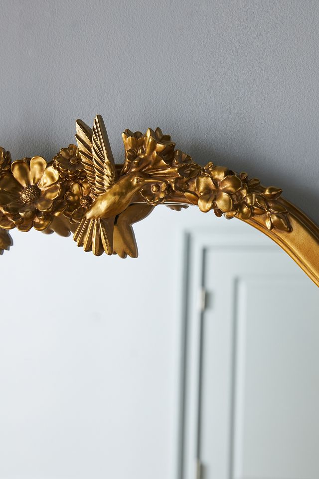 Luisa Hummingbird Gilded Flower Mirror - Elegant Decor