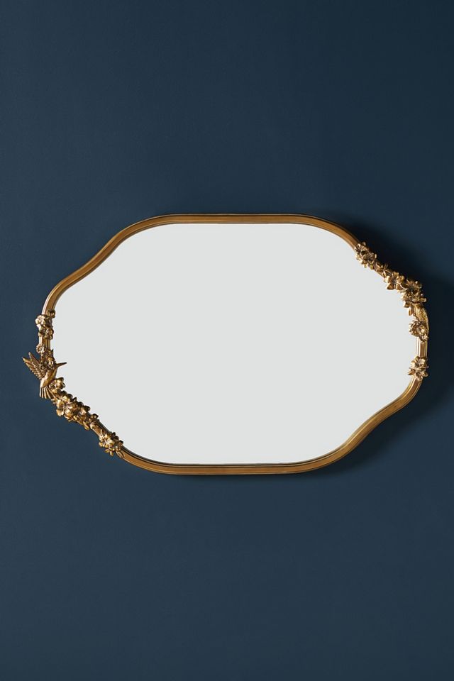 Luisa Hummingbird Gilded Flower Oval Wall Mirror #4