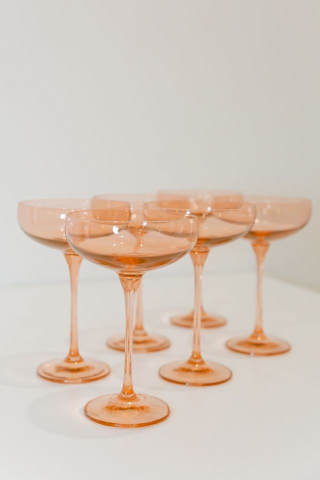 Estelle Colored Glass Champagne Coupe Set #1