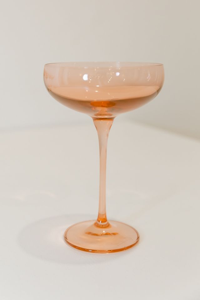 Estelle Colored Glass Champagne Coupes, Set of 6 - Blush Pink