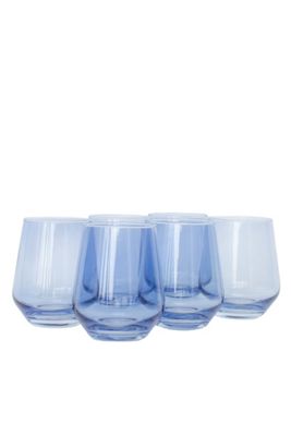 Estelle Colored Glass Stemless Wine Glass Set