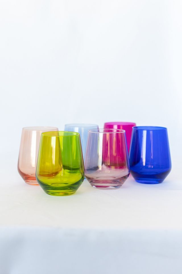 Estelle Colored Glass Mixed Stemless Set #1