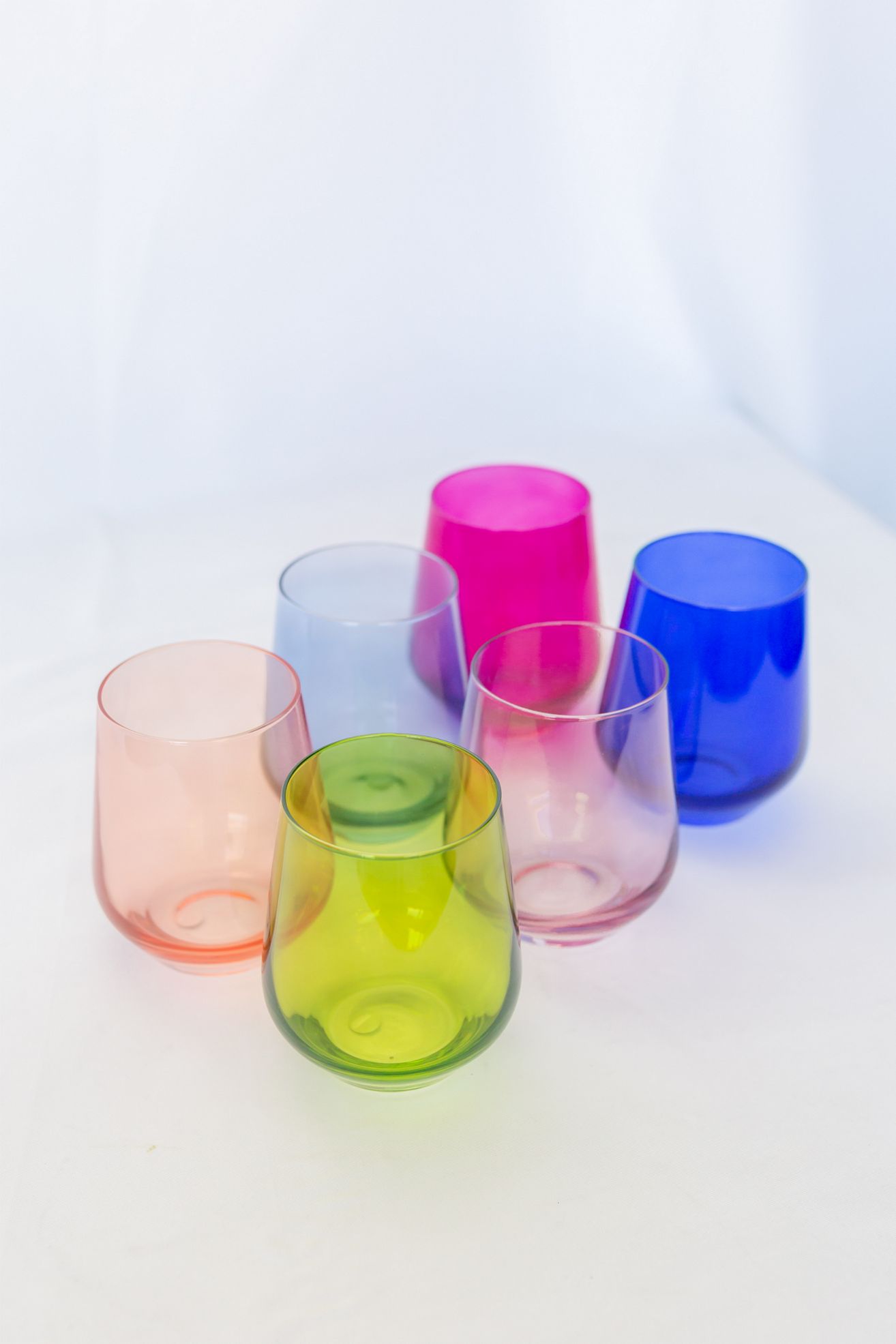 Estelle Colored Glass Mixed Stemless Set - Multi, Standard, Set Of 6