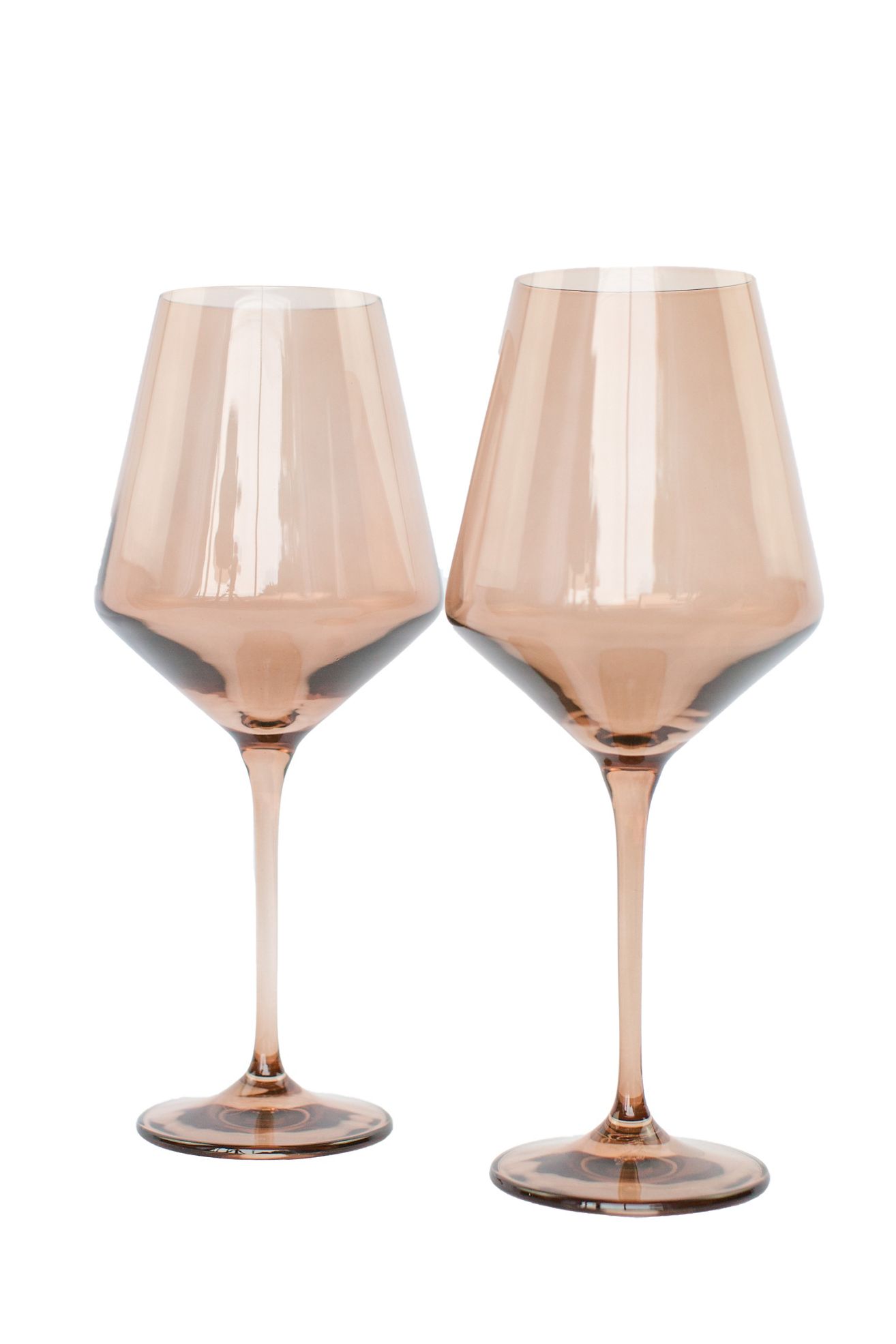 Estelle Colored Glass Wine Glass Set - Amber Smoke, Standard, Set Of 6