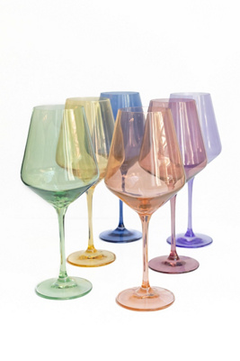 Estelle Colored Glass Mixed Stemware Set
