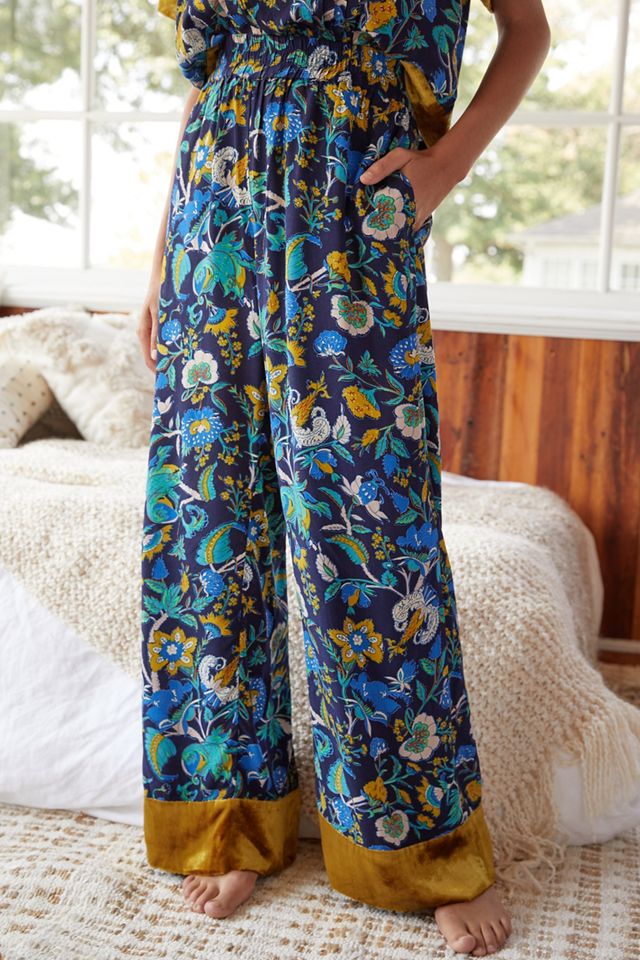 Clara Velvet-Trimmed Pants #1