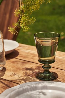 Colored Glass Bee Wine Glass