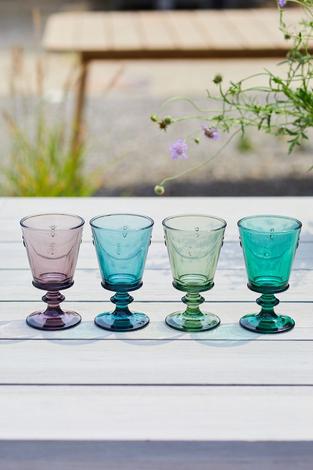 Colored Glass Bee Wine Glass #2