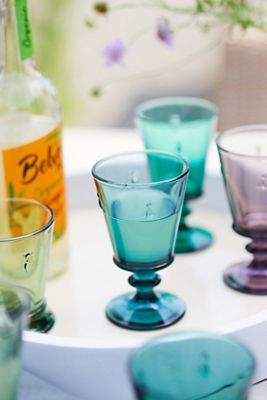 Colored Glass Bee Wine Glass