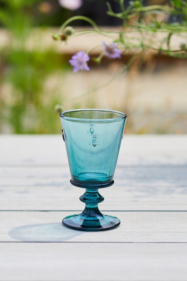 Colored Glass Bee Wine Glass #1