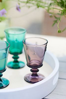 Colored Glass Bee Wine Glass