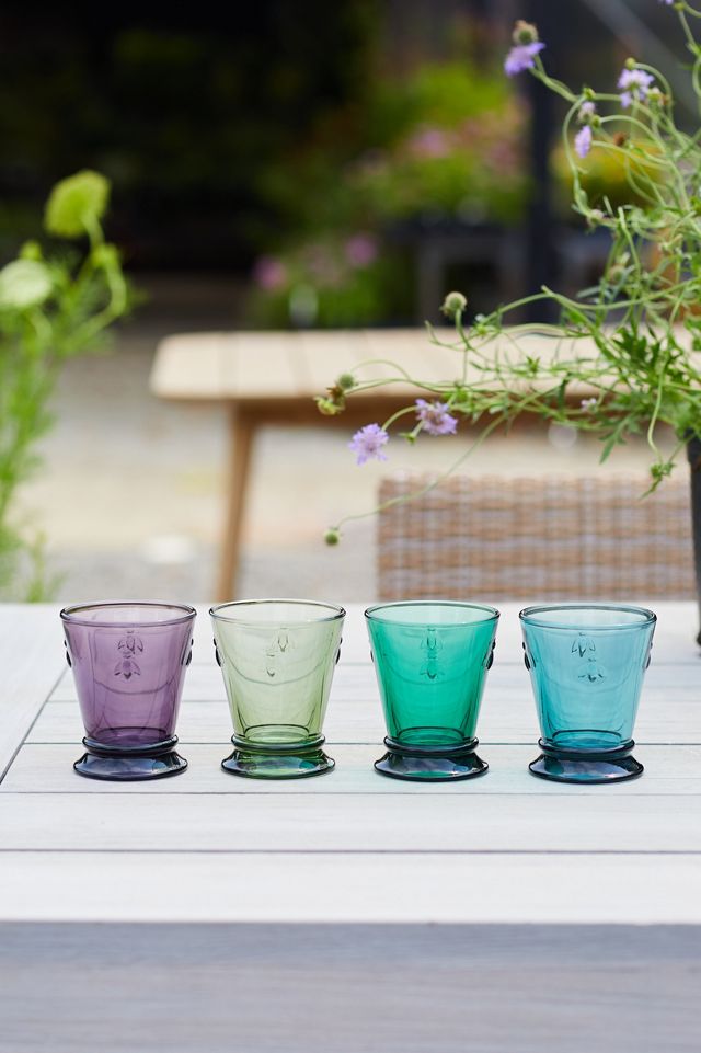 Colored Glass Bee Tumbler #1