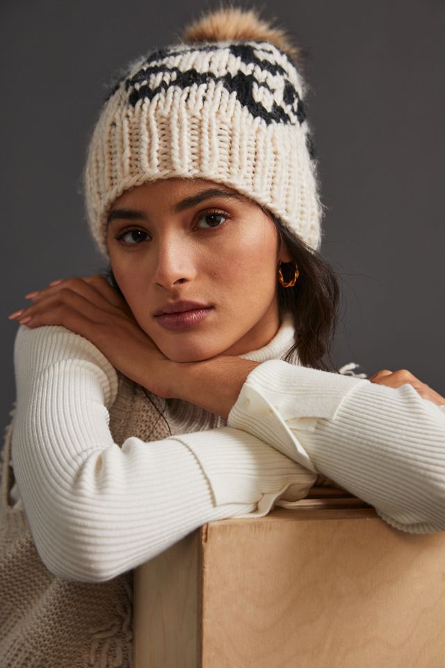 Leopard Pommed Beanie | Anthropologie display picture 1