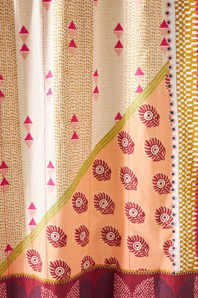 Printed Jem Organic Cotton Shower Curtain #1