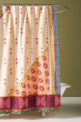 Printed Jem Organic Cotton Shower Curtain