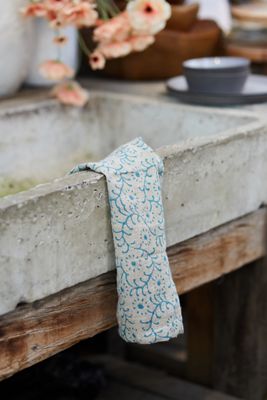 Blue Vines Linen Dish Towel