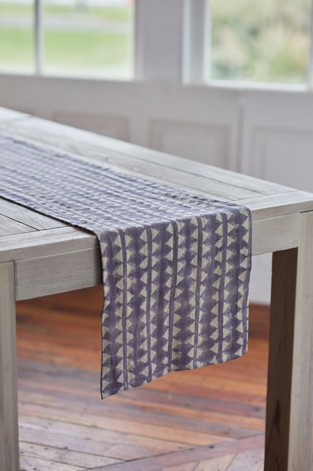 Geo Stripe Linen Runner #1