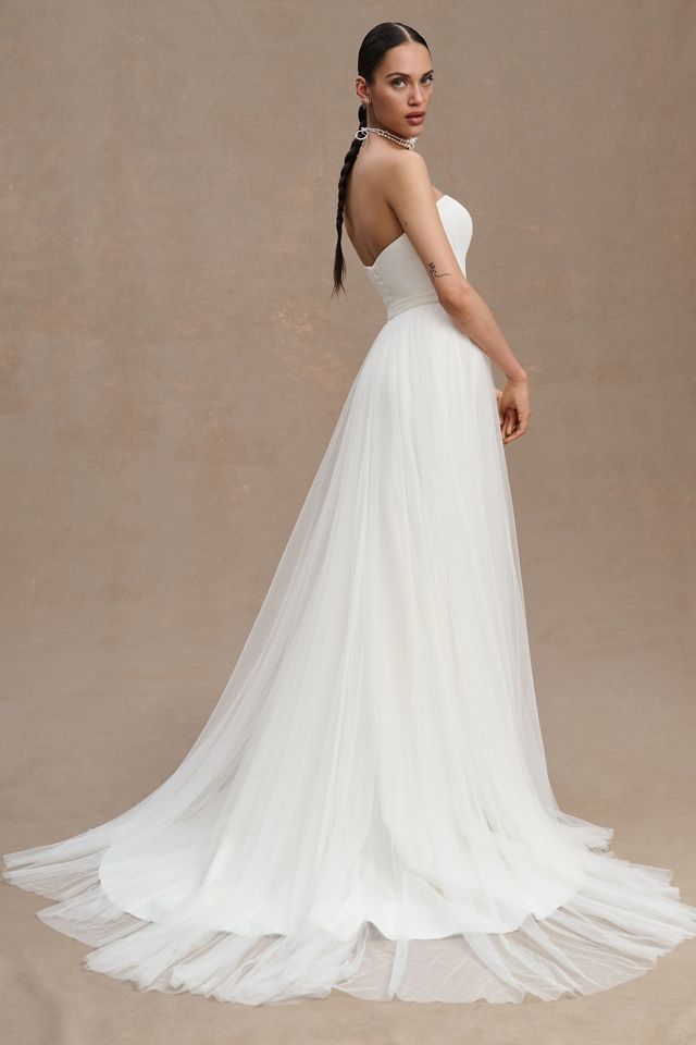 Watters Danbury Tulle A-Line Bridal Overskirt