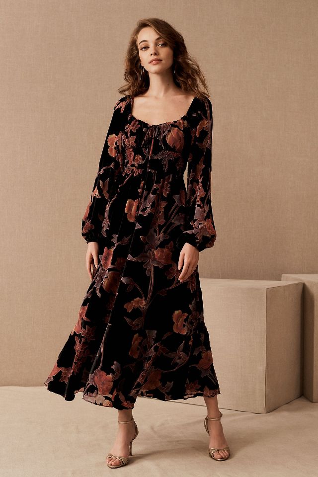 Bohemian velvet outlet dress