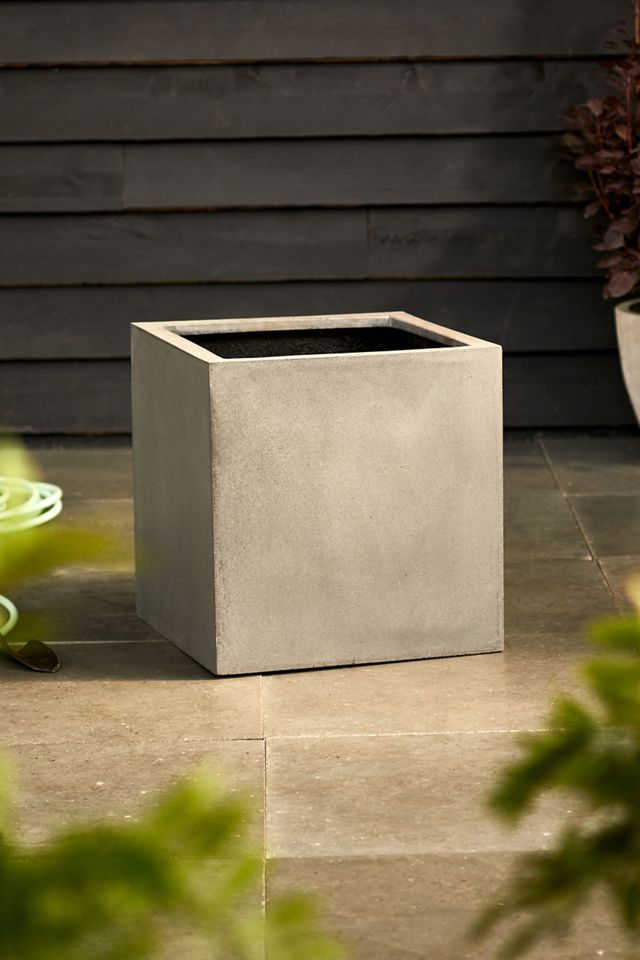 Straight Side Fiber Cube Planter, 20" #1