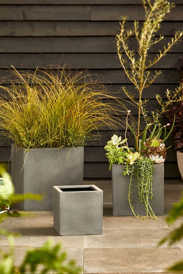 Straight Side Fiber Cube Planter, 20" #3