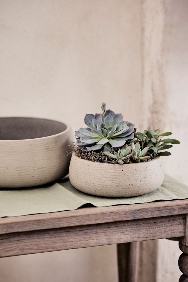 Fiber Cement Bowl Planter, 14" #3