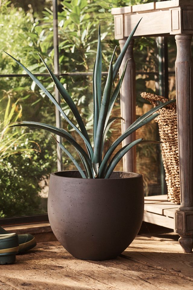 Fiber Cement Orb Planter, 13" #1