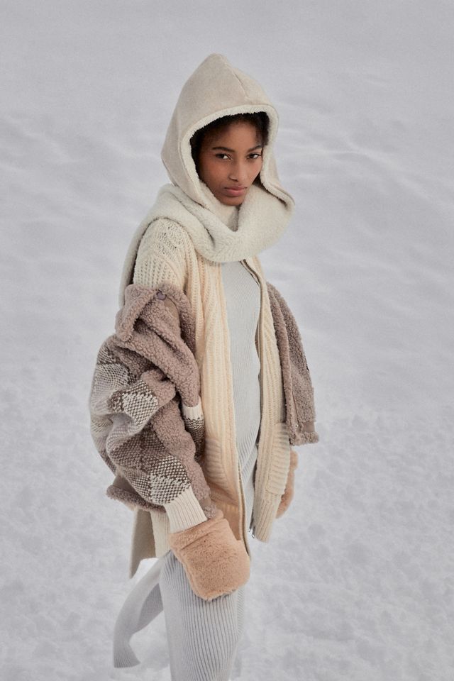Sherpa-Lined Hooded Scarf #3