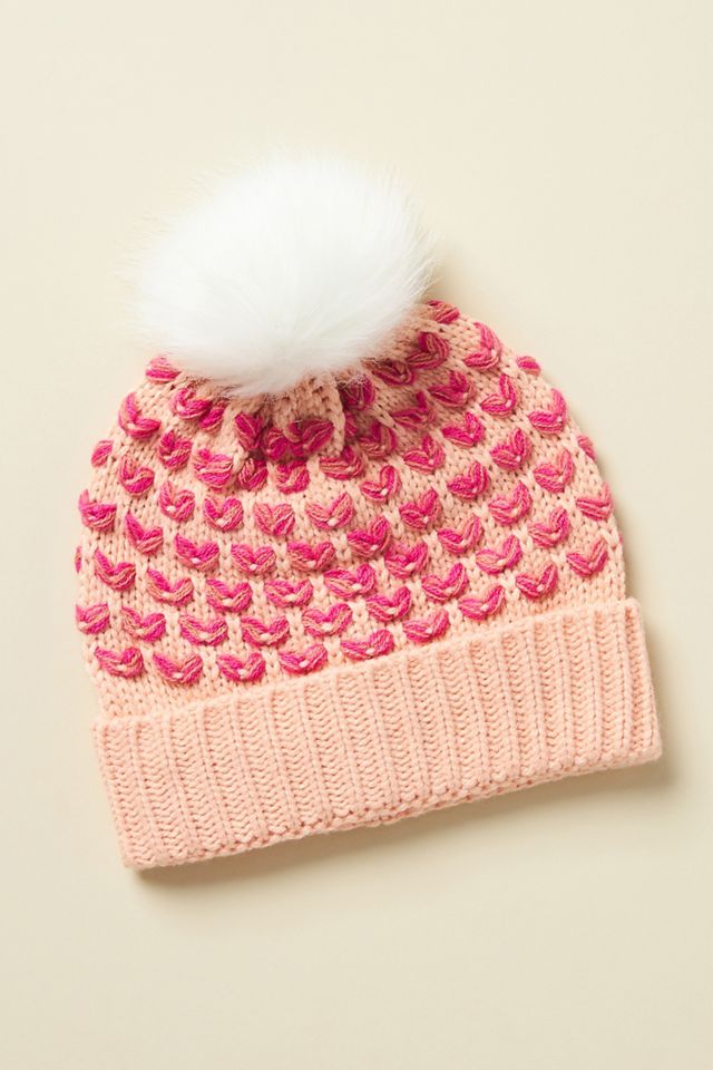 Hearts Pommed Beanie #2