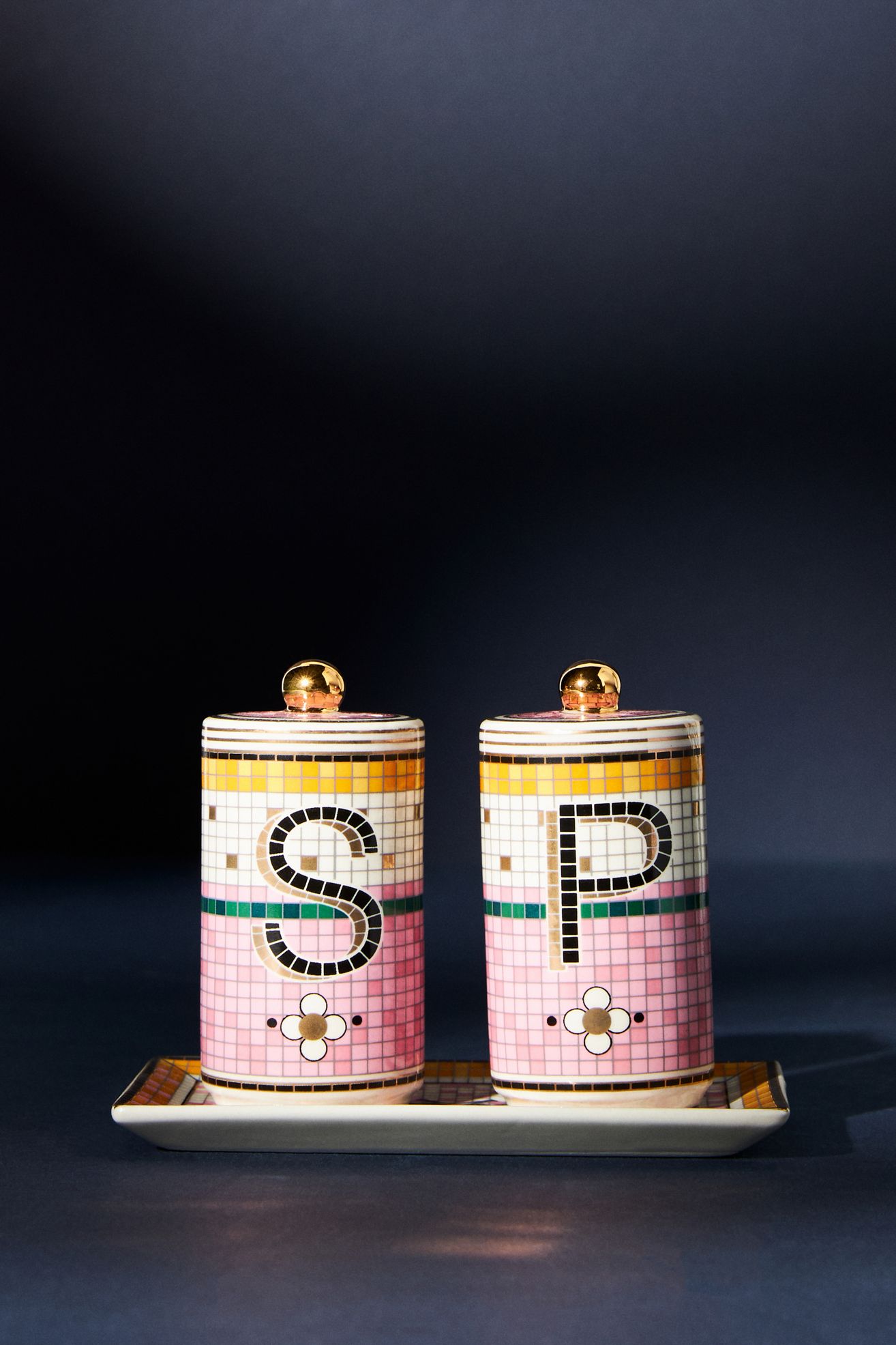 The Bistro Tile Stoneware Salt & Pepper Shakers: Garden Edition - Butterfly, Standard, One Size