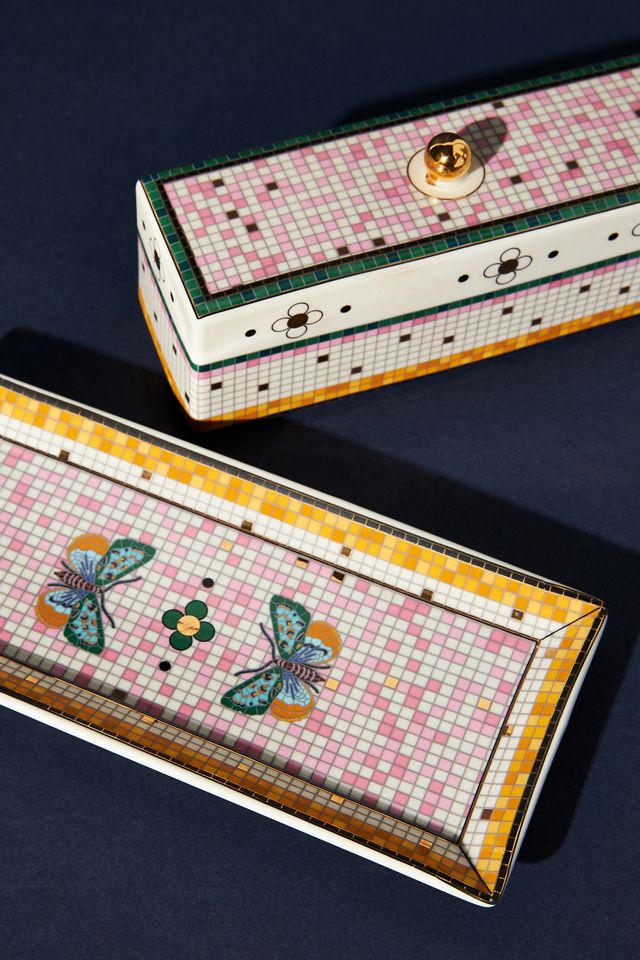 The Bistro Tile Stoneware Butter Dish: Garden Edition #1