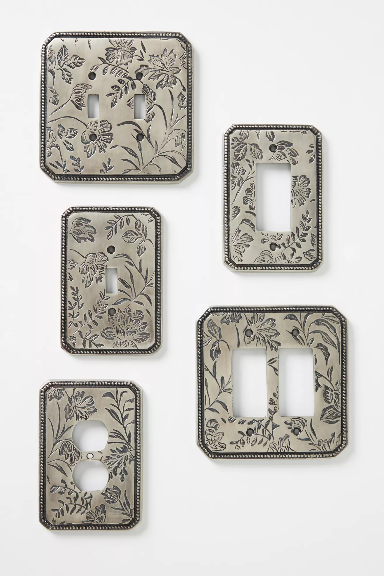 Joan Etched Floral Metal Switch Plate - thumbnail 4