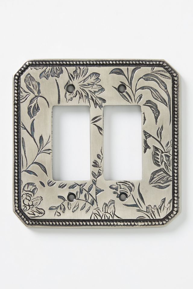 Joan Etched Floral Metal Switch Plate #5