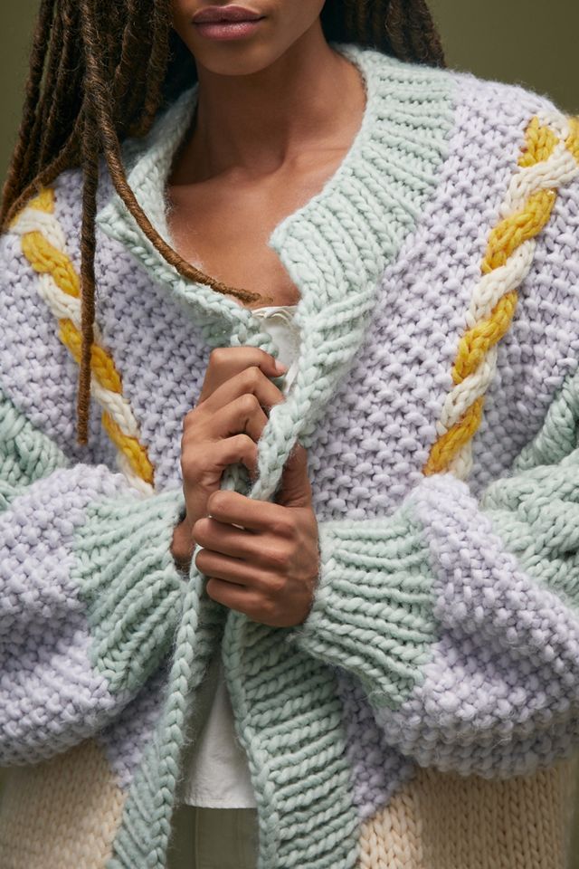 Vicky Knits Pastel Patchwork Cardigan #2