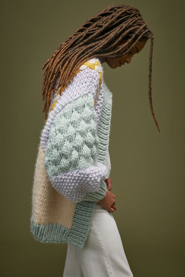Vicky Knits Pastel Patchwork Cardigan #3