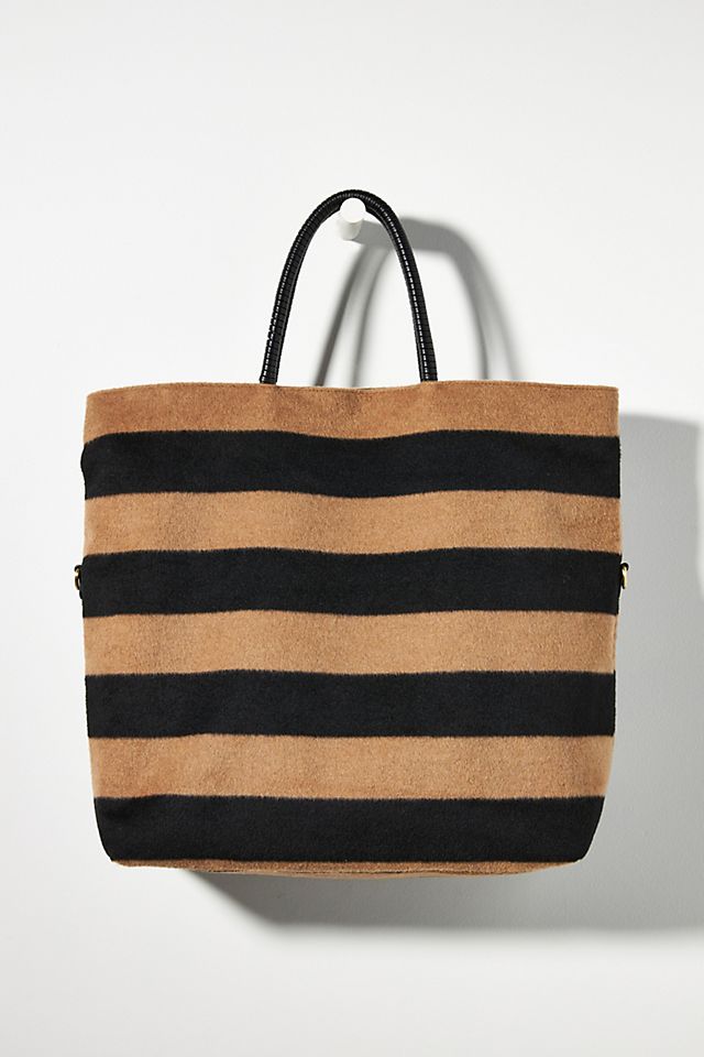 Striped Fuzzy Tote Bag | Anthropologie