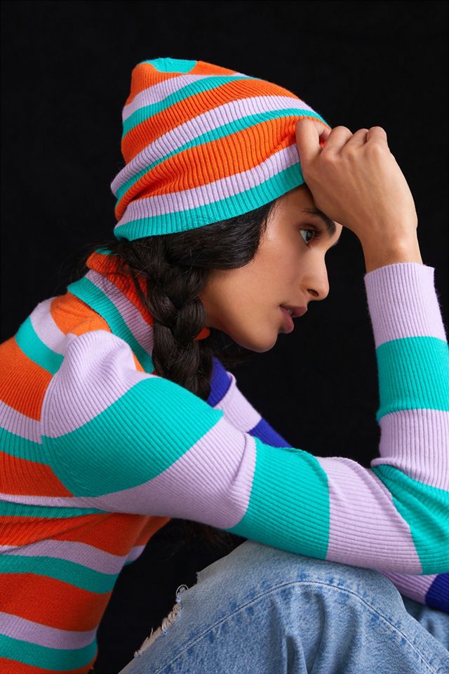 Cozy Striped Beanie | Anthropologie display picture 2