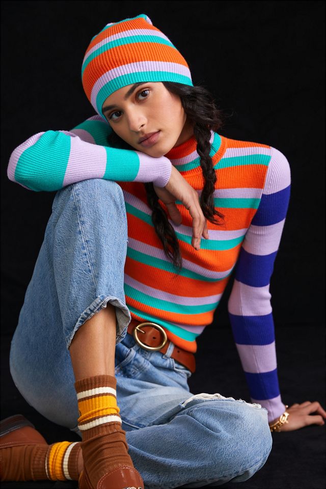 Anthropologie Cozy Stripe Beanie Stripe Knit Beanie main image 4