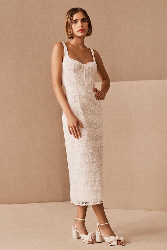 knee length dresses for ladies Reformation Kiernan Ruffle Hem Mini Dress White Floral Print Linen Siz –  Celebrity Owned main image 0