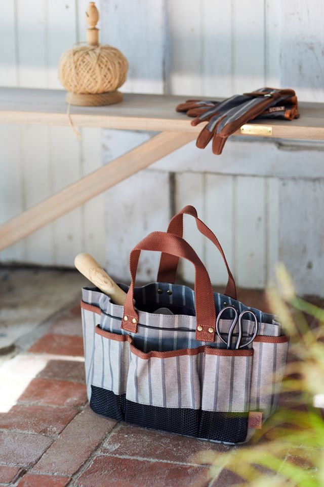 Striped Garden Tote Bag
