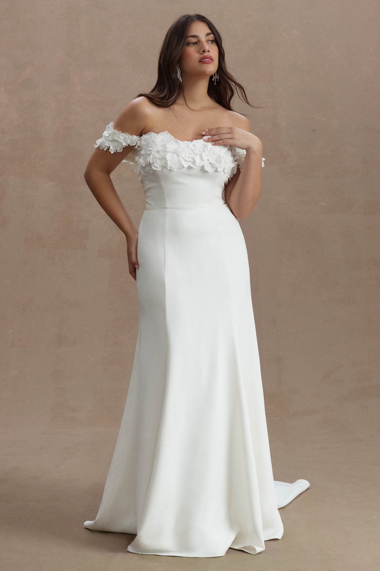 Jenny by Yoo Willow Strapless Floral-Detail Convertible Sheath Wedding Gown