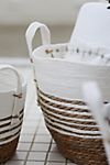 White Stripe Woven Storage Baskets, Set of 3 #1