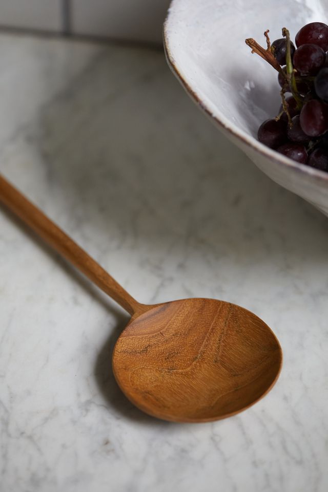 Round Teak Serving Spoon #2