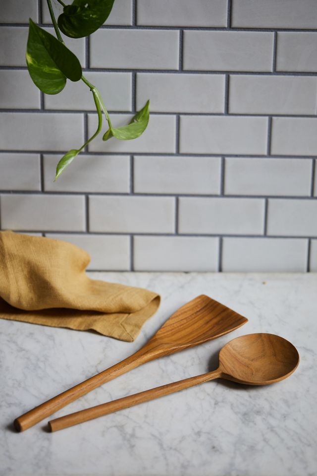 Round Teak Serving Spoon #4