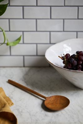 Round Teak Serving Spoon